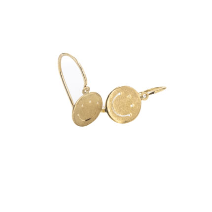 ARETES ZARCILLOS CARA FELIZ 18K