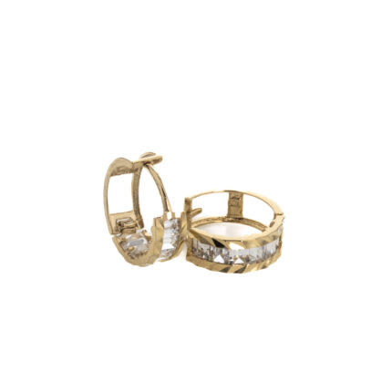 ARETES ARGOLLAS CON ZIRCONES 18K