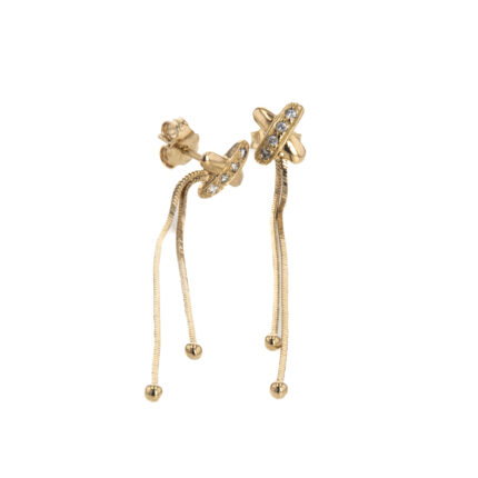 ARETES TOPOS LARGOS 18K