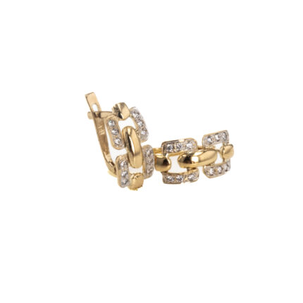 ARETES CORTOS CON ZIRCONES 18K