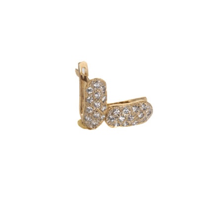 ARETES CORTOS CON ZIRCONES 18K