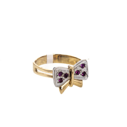 ANILLO LAZO CON ZIRCONES 18K