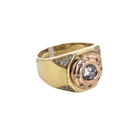 ANILLO 2 COLORES CON ZIRCONES 18K