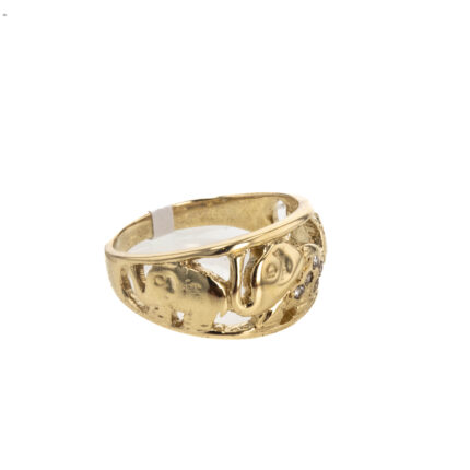 ANILLO ELEFANTES CON ZIRCONES 18K