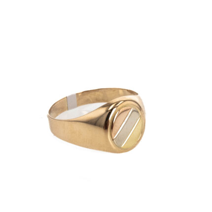 ANILLO PLACA 3 COLORES 18K