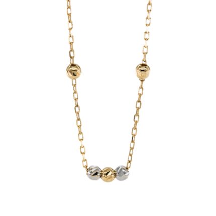 CADENA FORZADA CON BOLITAS 18K