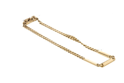 PULSERA TEJIDO CUBANA CON PLACAS 18K