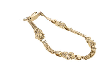 PULSERA ELEFANTES CON ZIRCONES 18K