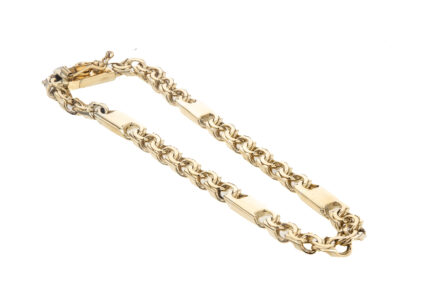 PULSERA TEJIDO CHINO ALTERNADA 18K