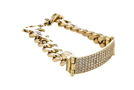 PULSERAS CUBANA CON ZIRCONES 18K