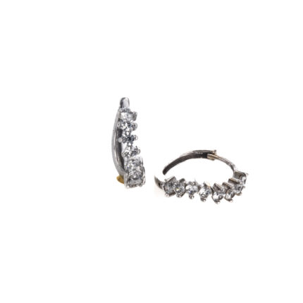 ARETES CANDONGAS CON ZIRCONES 18K