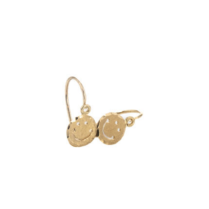 ARETES ZARCILLOS CARA FELIZ 18K