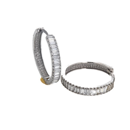 ARETES ARGOLLAS CON ZIRCONES 18K