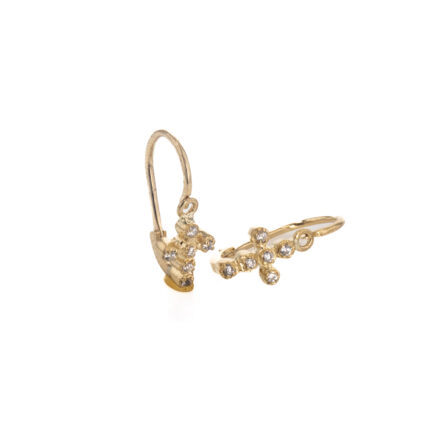 ARETES ZARCILLOS CRUZ CON ZIRCOCONES 18K