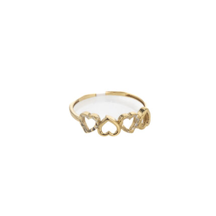 ANILLO CORAZONES 18K