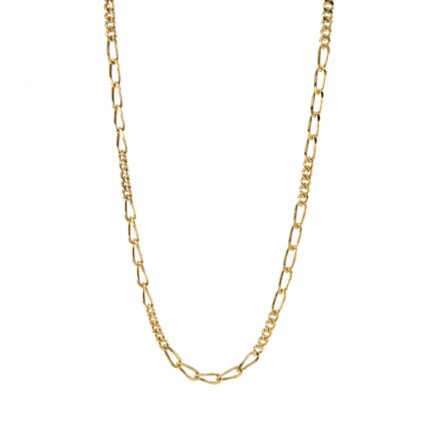 CADENA TEJIDO CUBANA ALTERNADA 18K