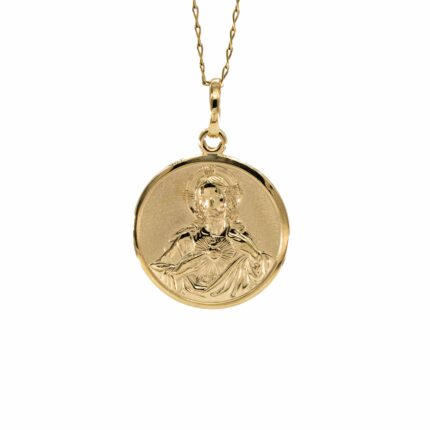 DIJE REDONDO CRISTO Y VIRGEN 18K
